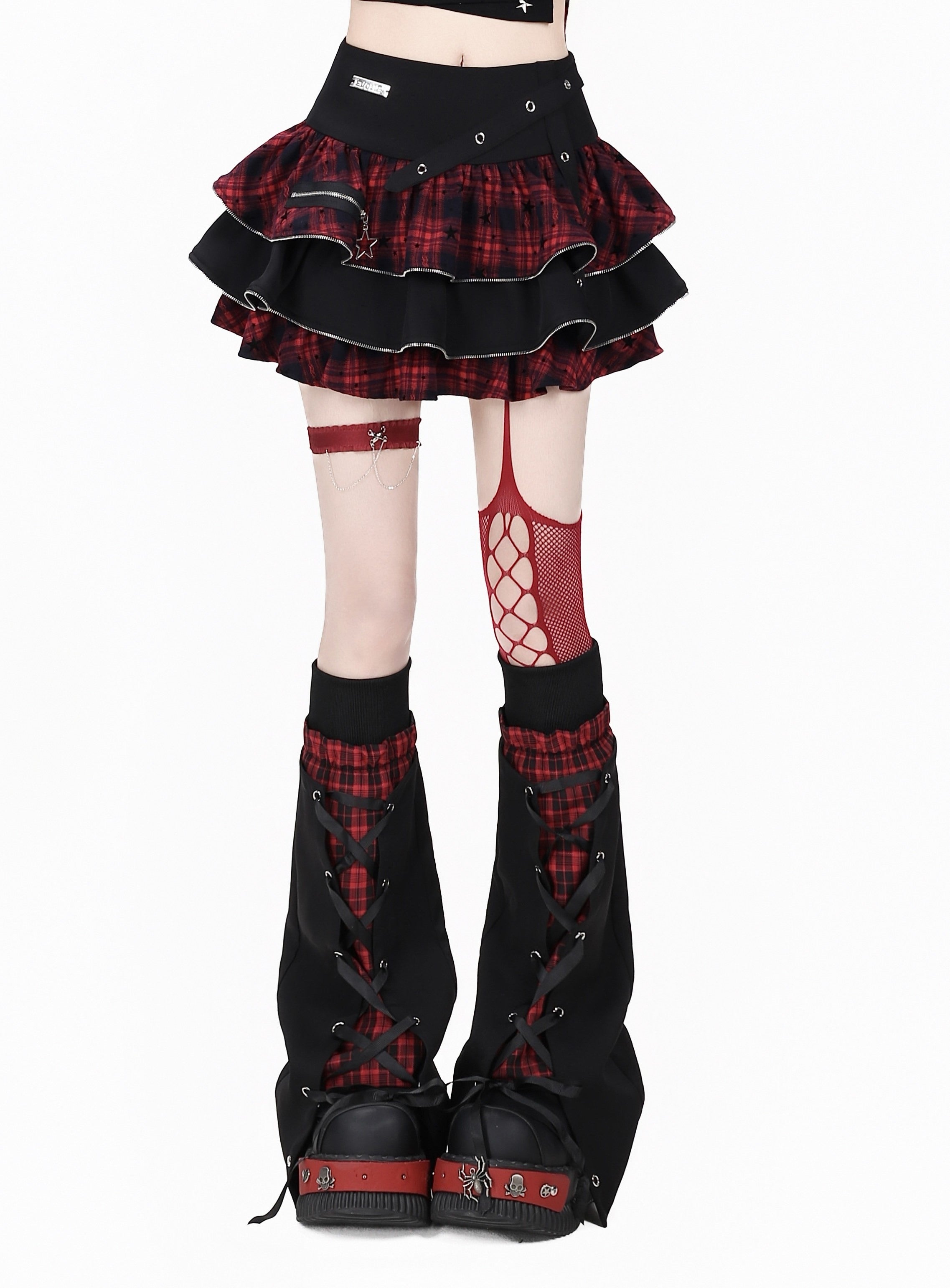 CRAZYGIRL_Y2k_Plaid_Ruffled_Chain_High_Waist_Slim_Cake_Women's_Mini_Skirts_1067574506953_MISSTT