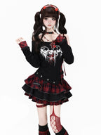 CRAZYGIRL Y2k Plaid Ruffled Chain High Waist Slim Cake Women's Mini Skirts