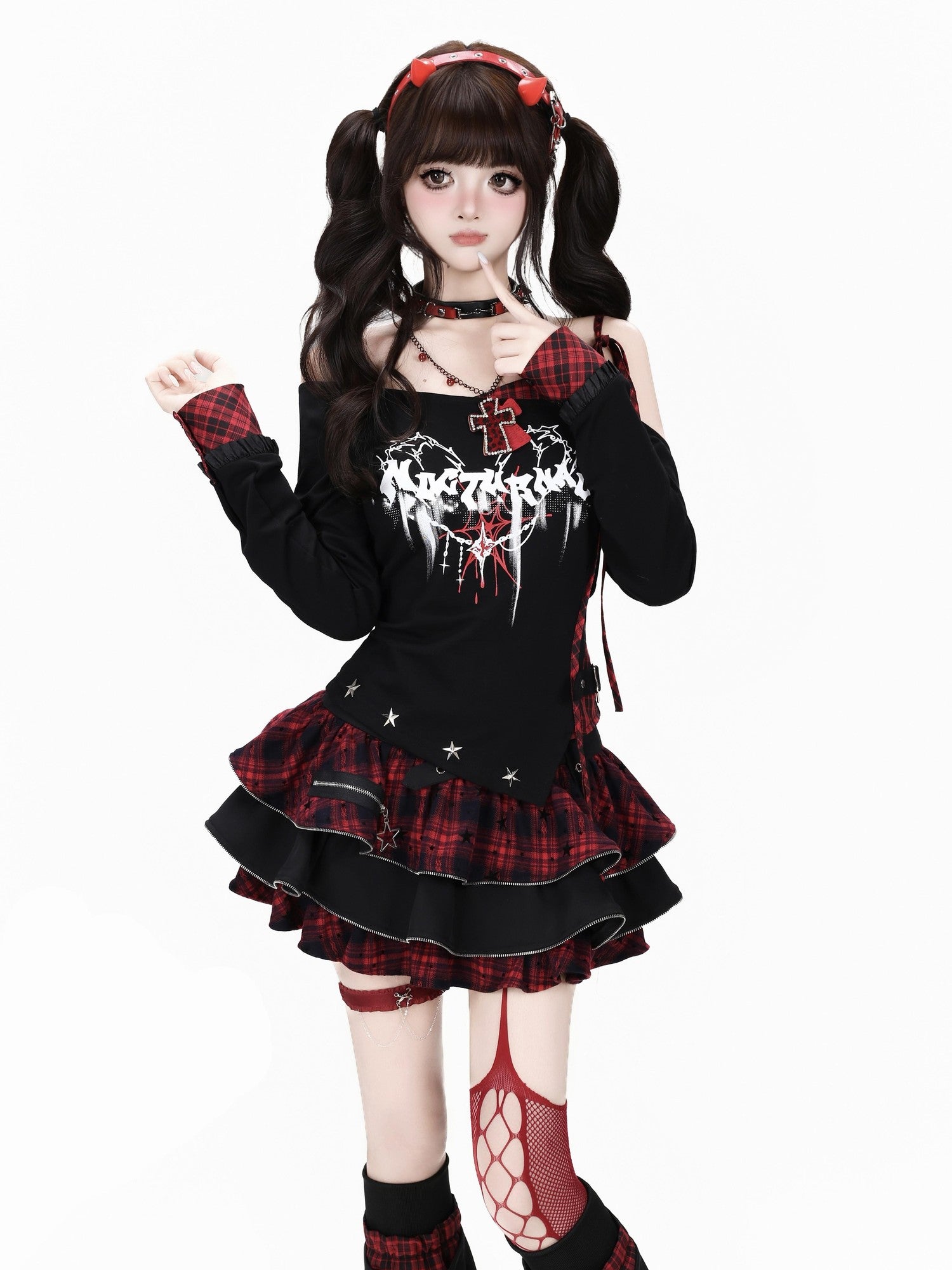 CRAZYGIRL Y2k Plaid Ruffled Chain High Waist Slim Cake Women's Mini Skirts