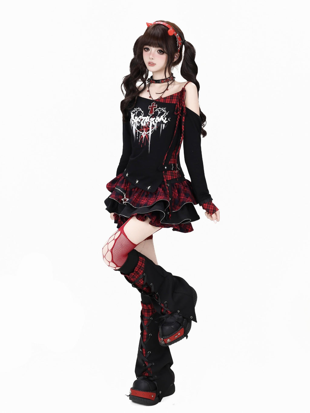CRAZYGIRL Y2k Plaid Ruffled Chain High Waist Slim Cake Women's Mini Skirts