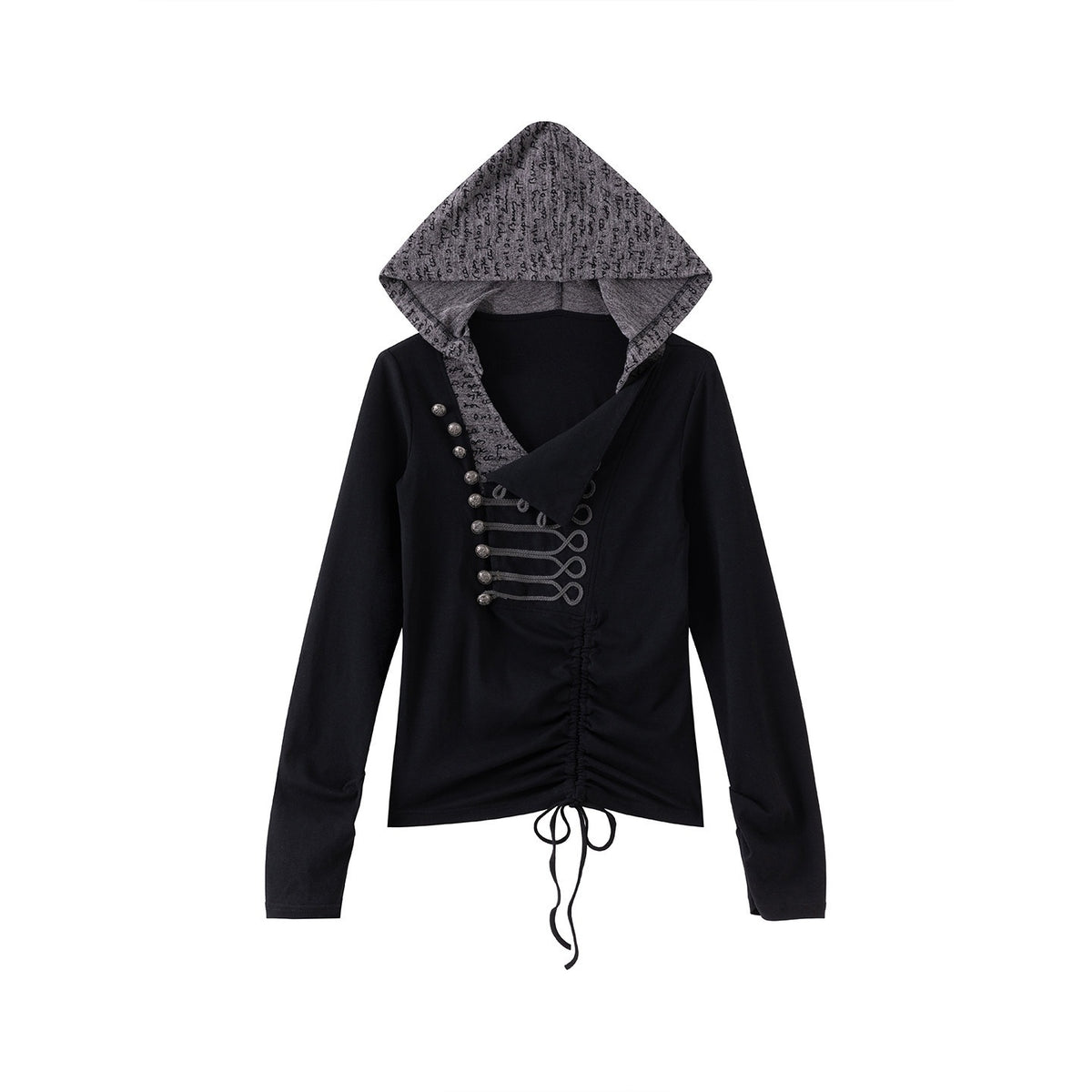 Cest_Nous_Cavalry_Buckle_Letter_Print_Contrast_Panel_Women's_Cotton_Hoodies_1061866378395_MISSTT