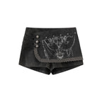 Cest_Nous_Chain_Totem_Print_Lace_Asymmetric_Panel_Straight_Women's_Cotton_Skorts_1077202761602_MISSTT