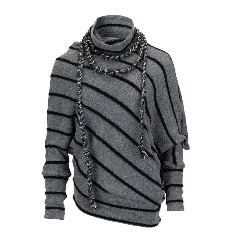 Cest_Nous_Diagonal_Striped_Batwing_Sleeve_Asymmetric_Drawstring_Loose_Knit_Women's_Sweaters_989563638711_MISSTT
