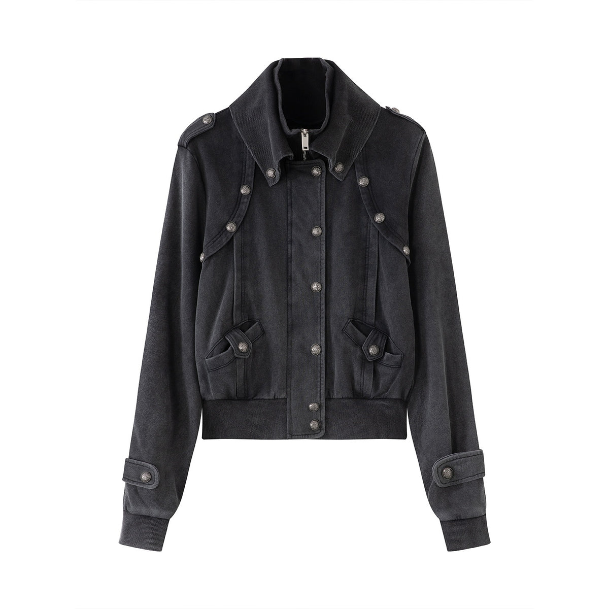 Cest_Nous_Double_Collar_Distressed_Spliced_Knit_Women's_Cotton_Casual_Jackets_1077231757387_MISSTT