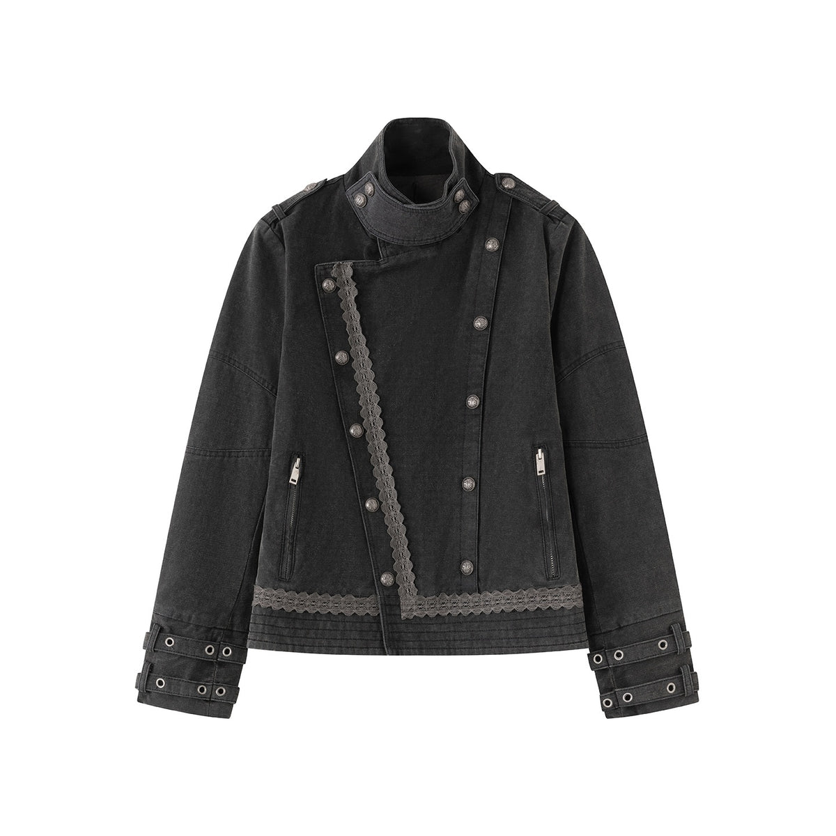 Cest_Nous_Lace_Distressed_Napoleon_Collar_Double_Breasted_Women's_Cotton_Utility_Jackets_1078183152461_MISSTT