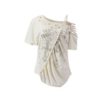 Cest_Nous_Punk_Cross_Letter_Print_Studded_Asymmetric_One_Shoulder_Loose_Fit_Lyocell_Women's_Short_Sleeve_T-shirts_1055987479508_MISSTT