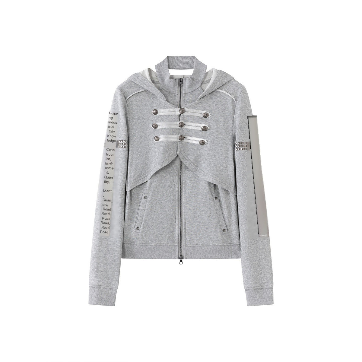Cest_Nous_Punk_Metal_Button_Napoleon_Zip_Waist_Cinched_Women's_Cotton_Hoodies_1071012082274_MISSTT