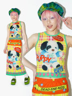 DeadEndKids American Y2k Print Stretch Slim Fit Women's Polyester Tank Tops