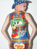 DeadEndKids American Y2k Print Stretch Slim Fit Women's Polyester Tank Tops