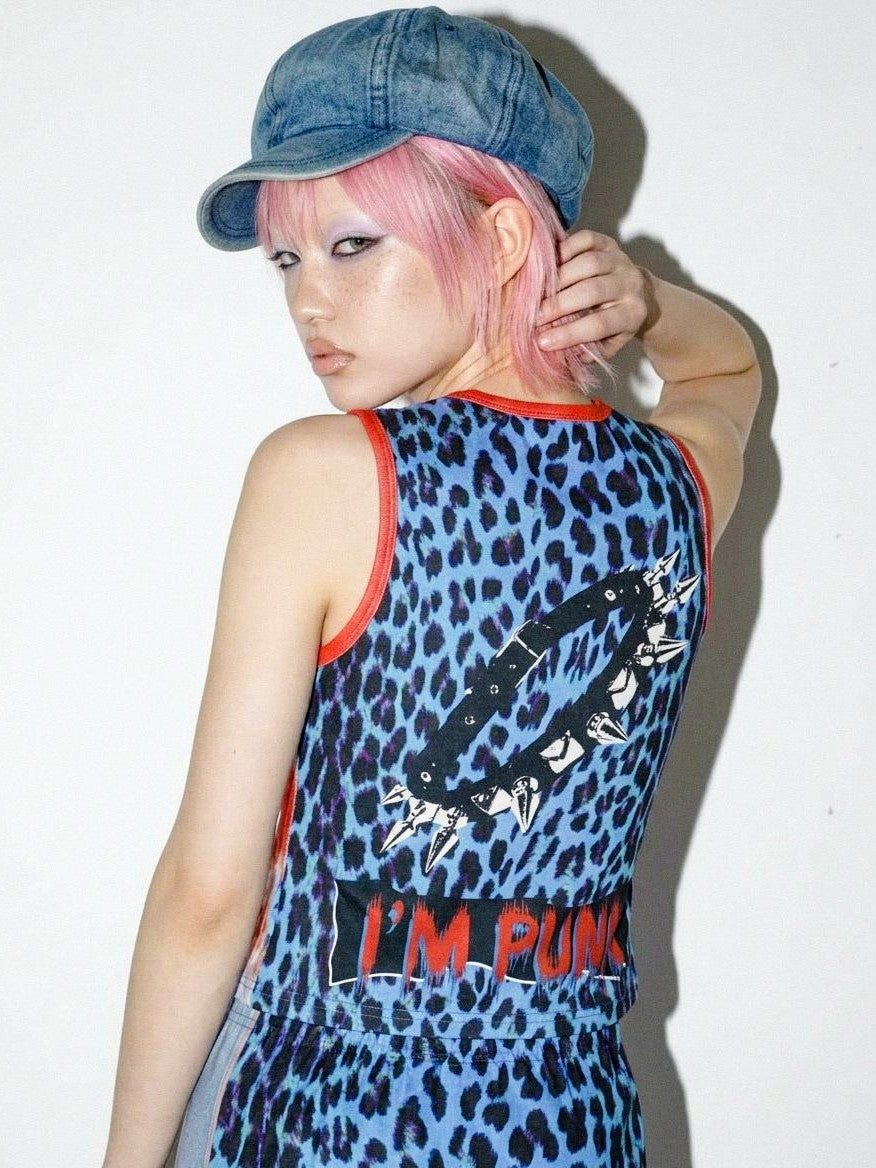 DeadEndKids American Y2k Print Stretch Slim Fit Women's Polyester Tank Tops