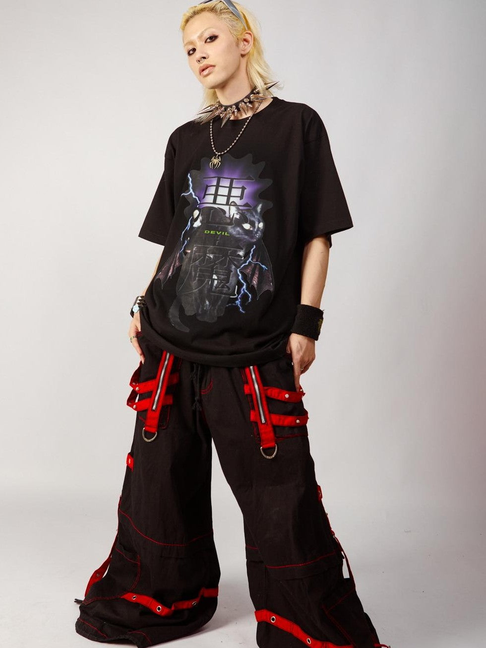DeadEndKids Angel Devil Print Gothic Loose Short Sleeve Cotton Women's T-shirts
