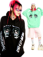 DeadEndKids Anime Eye Print Loose Fit Cotton Women's Hoodies
