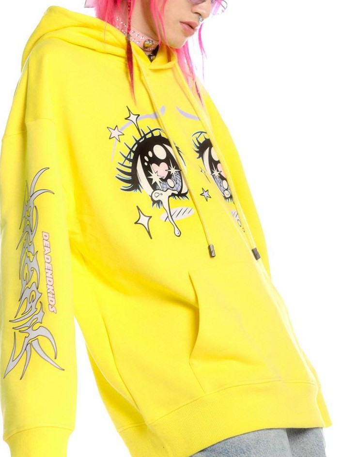 DeadEndKids Anime Eye Print Loose Fit Cotton Women's Hoodies