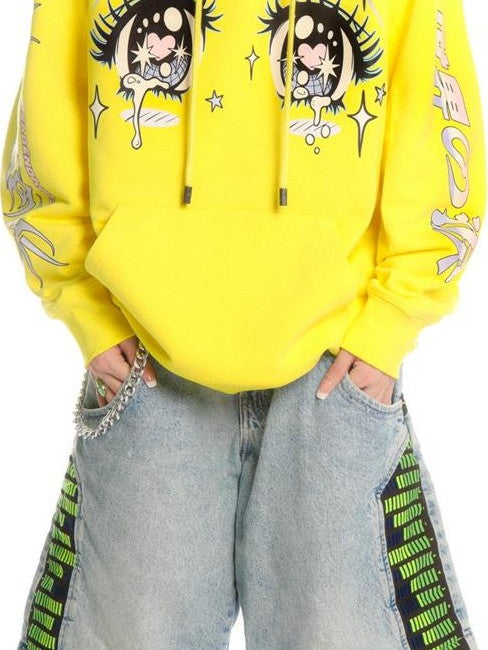 DeadEndKids Anime Eye Print Loose Fit Cotton Women's Hoodies