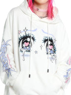 DeadEndKids Anime Eye Print Loose Fit Cotton Women's Hoodies