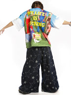 DeadEndKids Cartoon Bear Print Loose Fit Polyester Women's Short Sleeve T-shirts