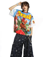 DeadEndKids Cartoon Bear Print Loose Fit Polyester Women's Short Sleeve T-shirts
