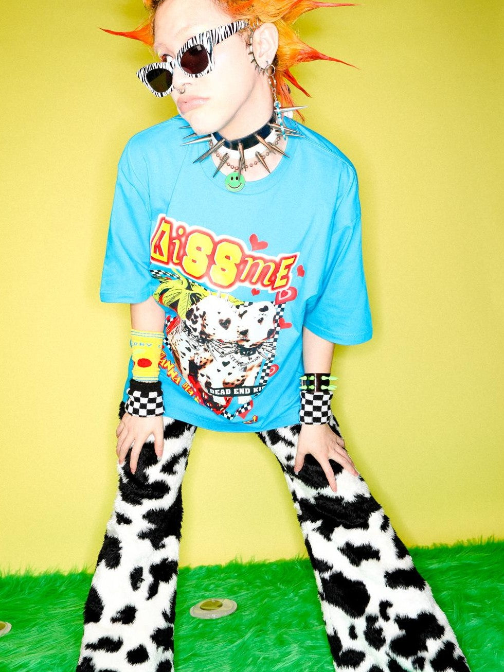 DeadEndKids Cartoon Graphic Print Oversize Cotton Women's Short Sleeve T-shirts