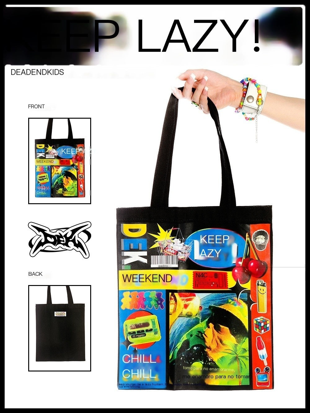 DeadEndKids_Colorful_Print_Cotton_Women's_Tote_Handbags_738039242323_MISSTT