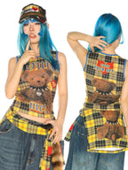 DeadEndKids Cute Print Stretch Slim Round Neck Polyester Women's Tank Tops