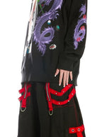 DeadEndKids Dragon Print Loose Long Sleeve Cotton Women's Sweatshirts