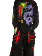DeadEndKids Dragon Print Loose Long Sleeve Cotton Women's Sweatshirts