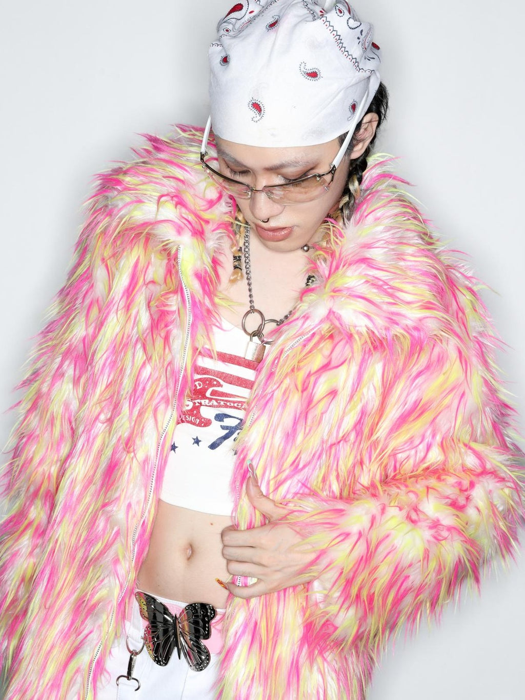 DeadEndKids Dreamy Pink Faux Fur Loose Streetwear Women's Short Coats