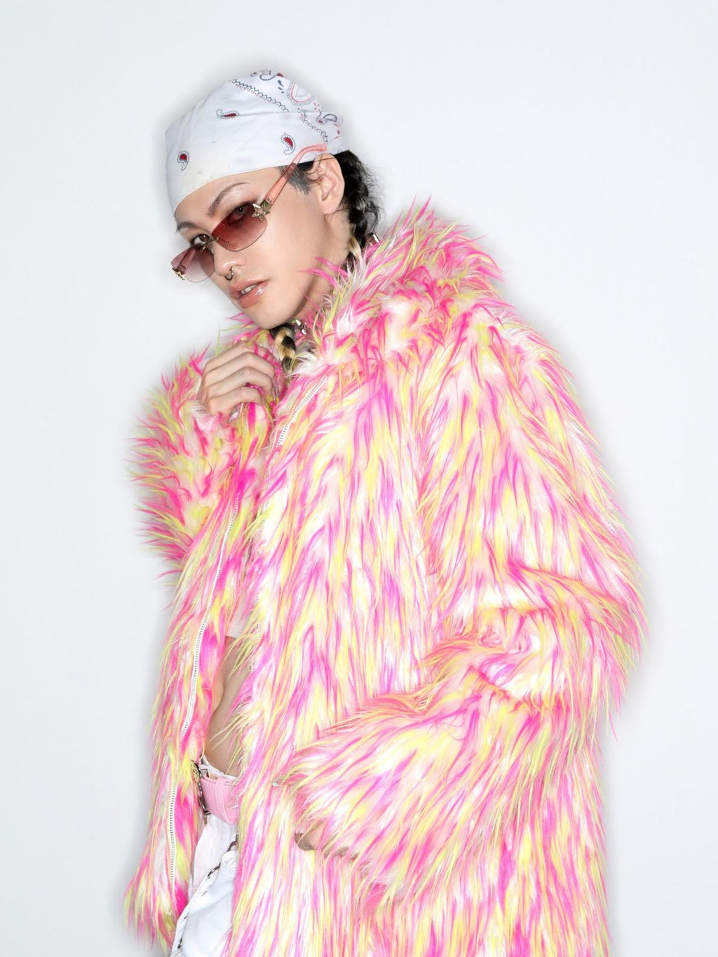 DeadEndKids Dreamy Pink Faux Fur Loose Streetwear Women's Short Coats