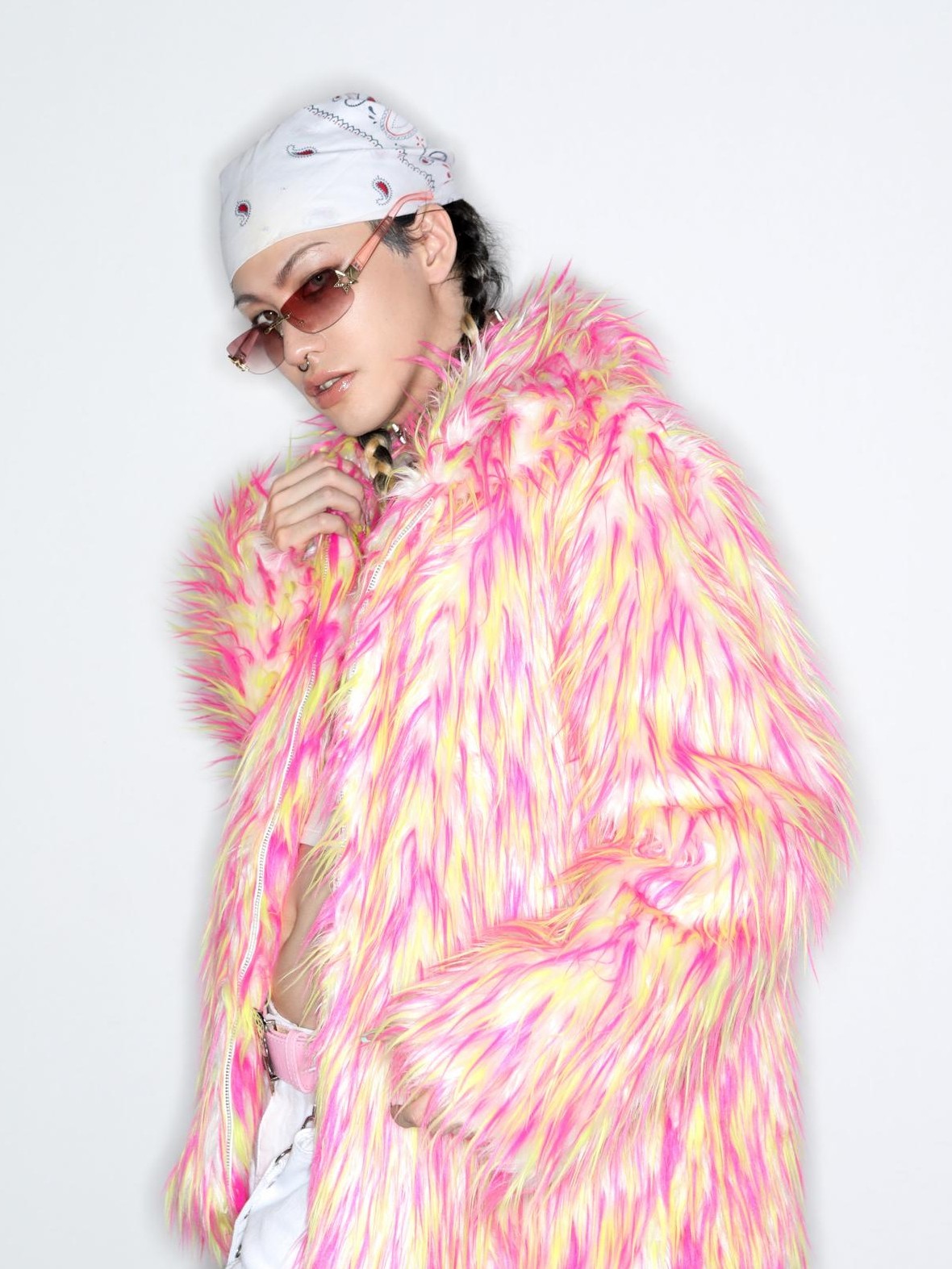 DeadEndKids Dreamy Pink Faux Fur Loose Streetwear Women's Short Coats
