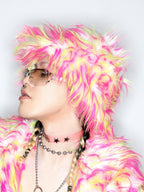 DeadEndKids Dreamy Pink Faux Fur Loose Streetwear Women's Short Coats