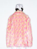 DeadEndKids Dreamy Pink Faux Fur Loose Streetwear Women's Short Coats