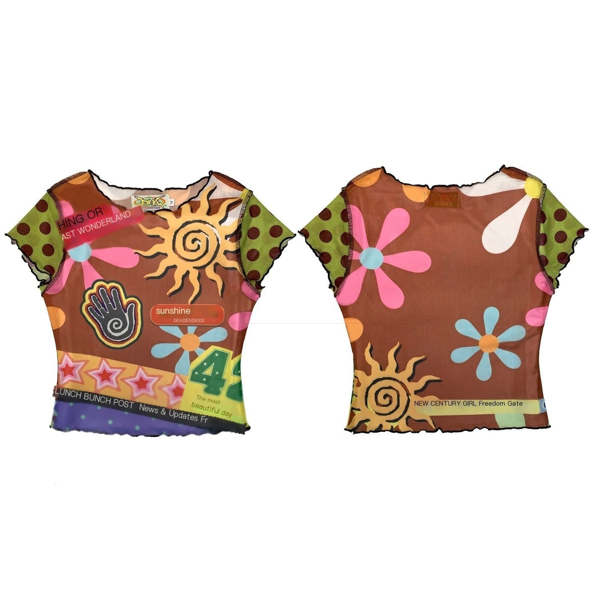 DeadEndKids_Printed_Ruched_Sleeve_Mesh_Slim_Fit_Women's_Fishtail_Top_&_Skirt_Sets_1059813135124_MISSTT