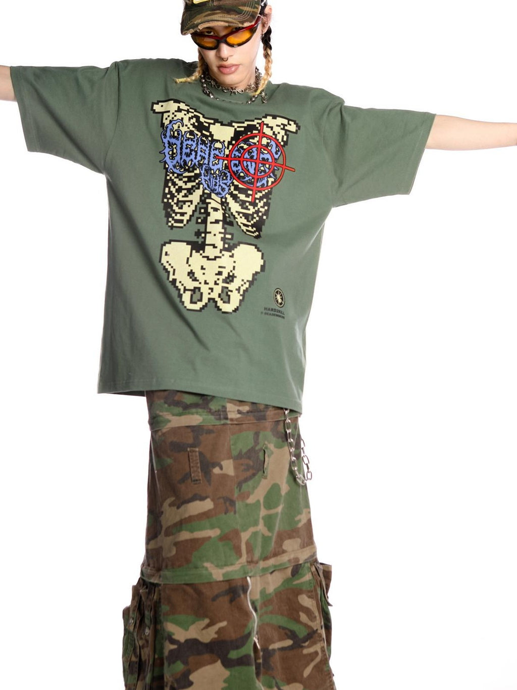 DeadEndKids Skull Skeleton Print Loose Fit Cotton Women's Short Sleeve T-shirts