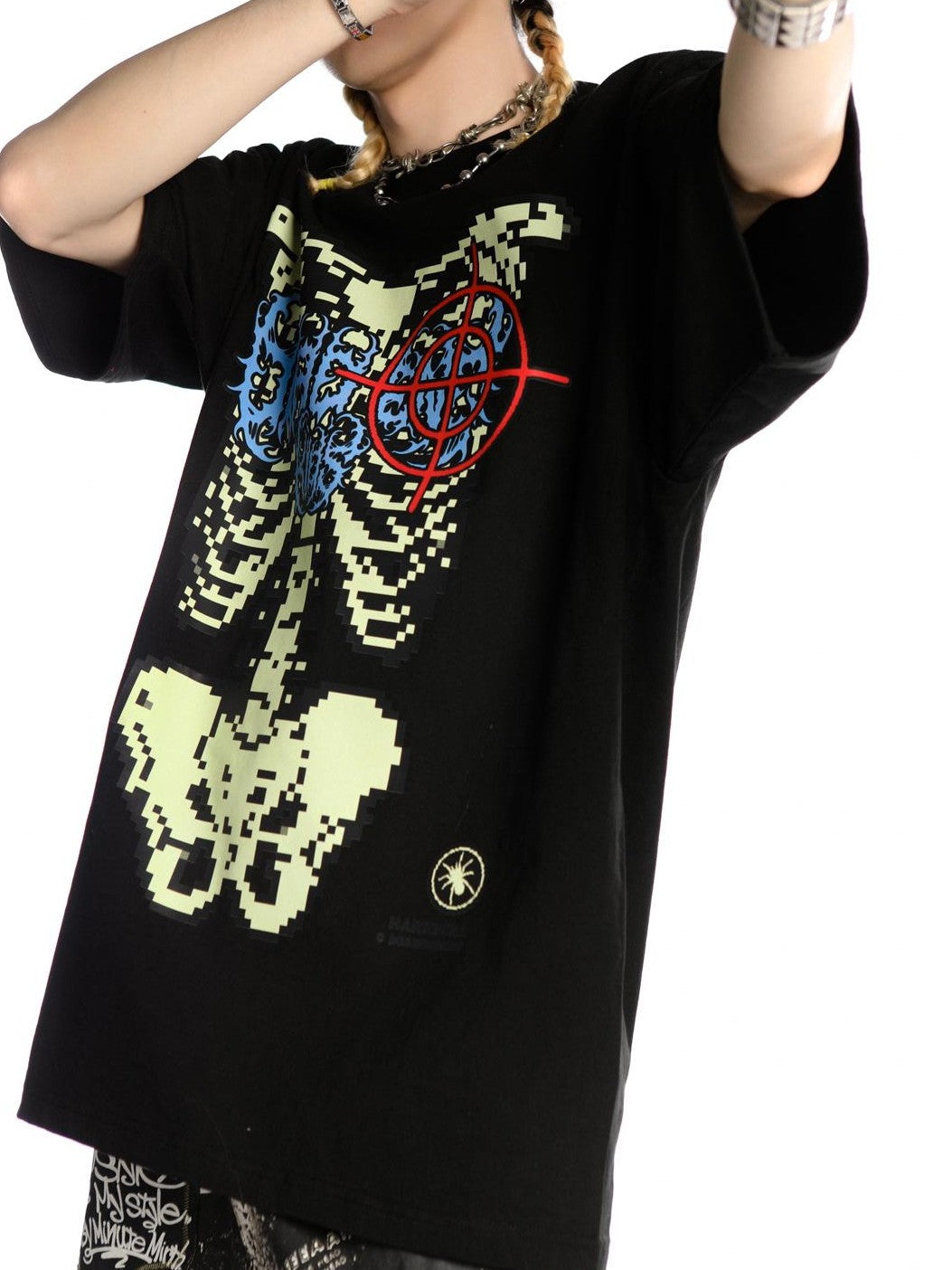 DeadEndKids Skull Skeleton Print Loose Fit Cotton Women's Short Sleeve T-shirts