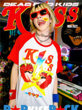 DeadEndKids Strawberry Print Raglan Sleeve Women's Cotton Short Sleeve T-shirts