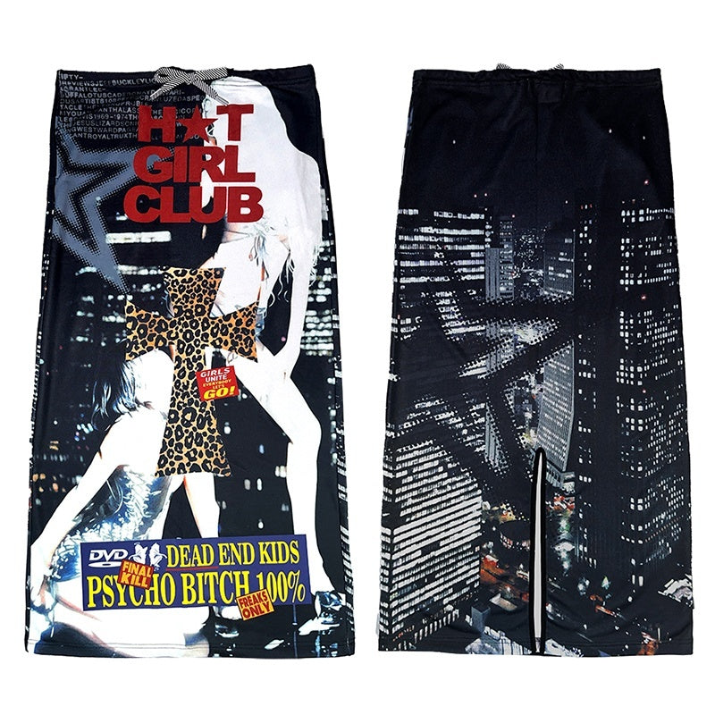 DeadEndKids_Vintage_Print_Pocket_Drawstring_Loose_Fit_Women's_Polyester_Cotton_Maxi_Skirts_987837432647_MISSTT
