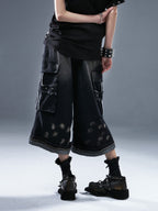 Frustration Garden Cross Distressed Washed Women's Denim Wide-leg Jeans