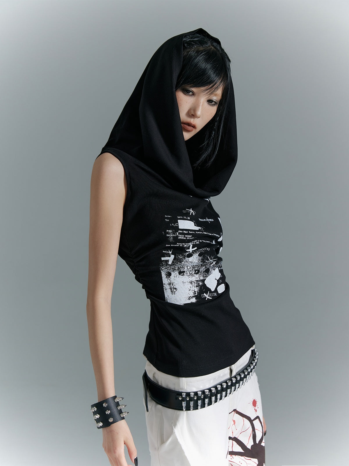 Frustration_Garden_Dark_Grunge_Print_Ruched_Slim_Fit_Women's_Knit_Tank_Tops_777969218221_MISSTT