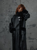 Frustration Garden Dark Punk Faux Fur Loose Fit Women's Long Coats