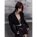 Frustration_Garden_Dark_Spliced_Lapel_One_Button_Loose_Polyester_Women's_Cropped_Jackets_735171391387_MISSTT