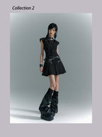 Frustration Garden New Chinese Cutout Sleeveless A Line Cotton Blend Women's Casual Mini Dresses