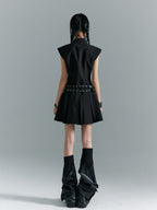 Frustration Garden New Chinese Cutout Sleeveless A Line Cotton Blend Women's Casual Mini Dresses