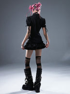 Frustration Garden Punk Lace Ruffle Low Waist Pleated Bloomer Women's Mini Skirts