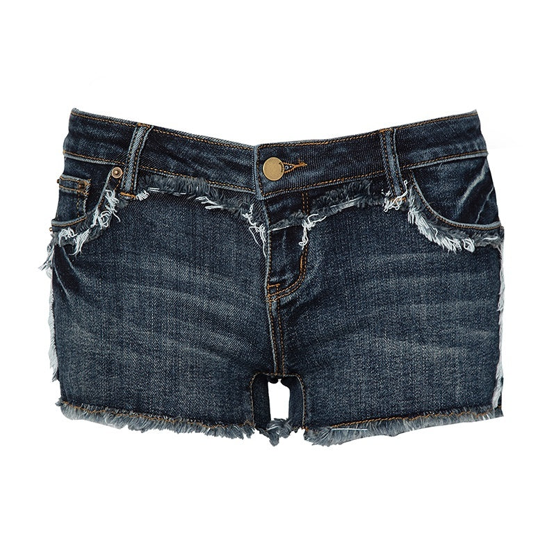 JYOSEI_American_Retro_Raw_Hem_Low_Waist_Slim_Fit_Stretch_Cotton_Women's_Denim_Shorts_715083127531_MISSTT