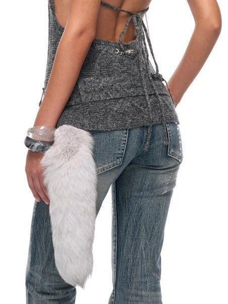 JYOSEI Backless Halter Ribbed Knit Women's Acrylic Sweaters