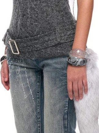 JYOSEI Backless Halter Ribbed Knit Women's Acrylic Sweaters