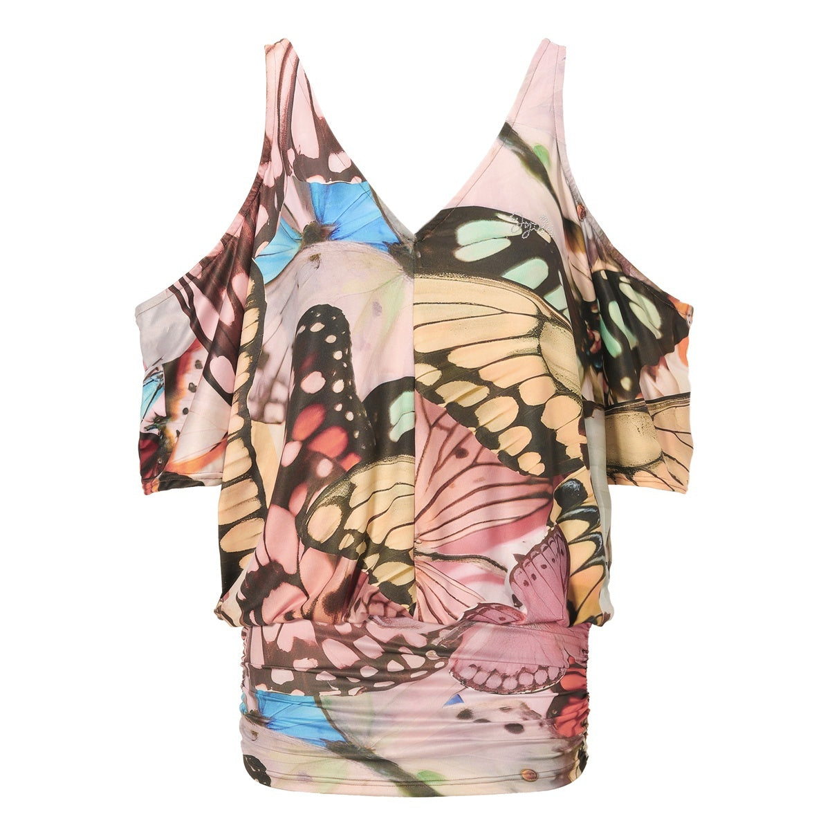 JYOSEI_Butterfly_Print_Vacation_Batwing_Sleeve_V-neck_Women's_Slip_Mini_Dresses_923284484387_MISSTT