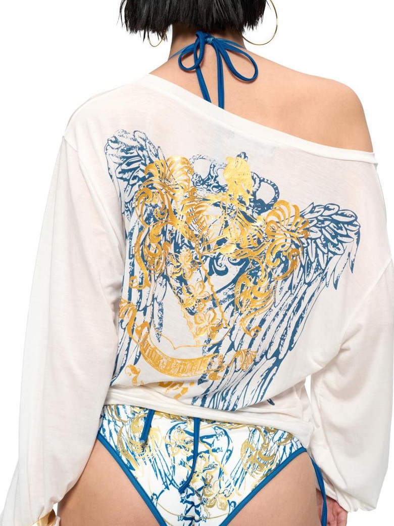JYOSEI Character Print Gold Foil Women's Long Sleeve T-shirts