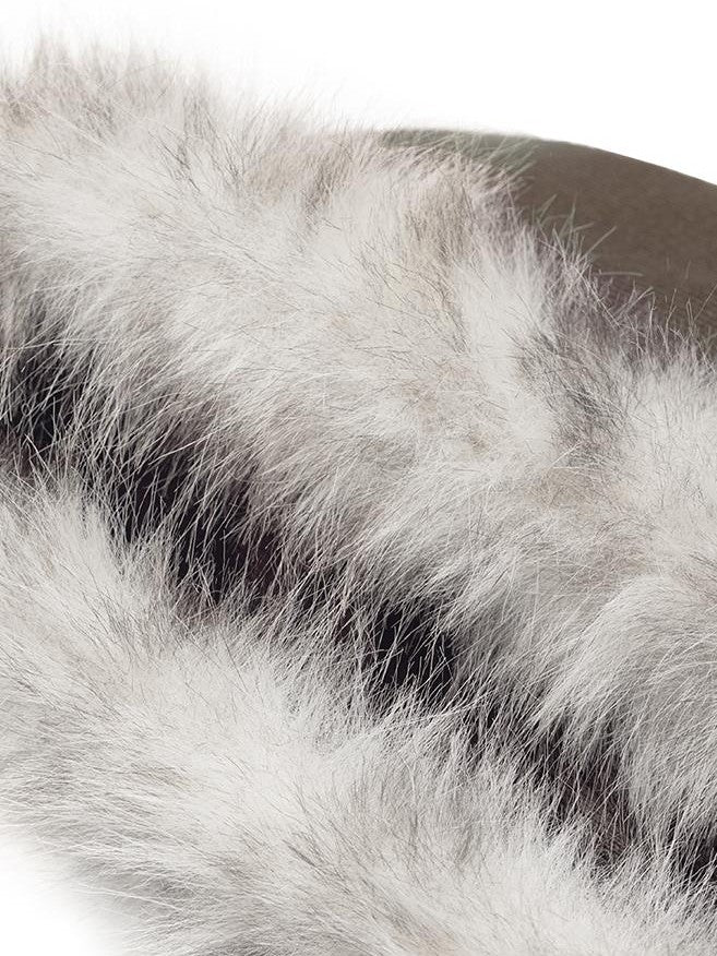 JYOSEI Faux Fur Print Knit Hooded Slim High Waist Women's Top & Pants Sets