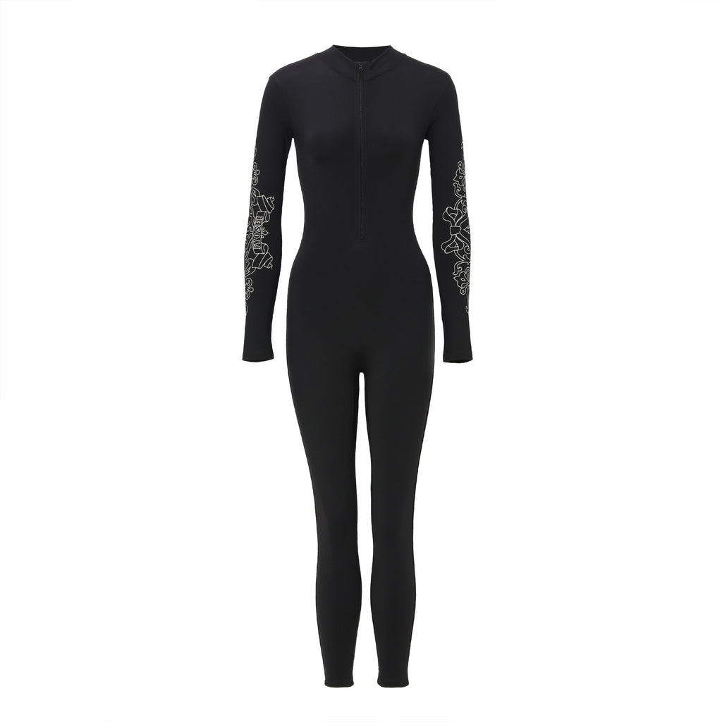 JYOSEI_Fleece_Lined_Rhinestone_Print_Women's_Nylon_Top_&_Pants_Sets_870714953322_MISSTT